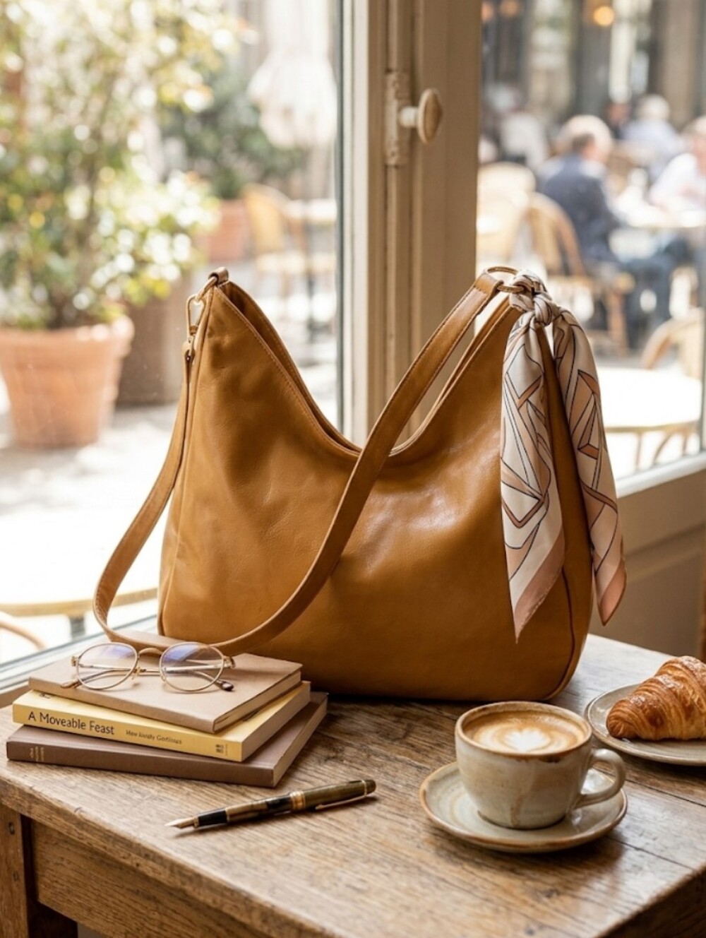 Liz Claiborne Hobo Faux Leather Shoulder Bag in Camel